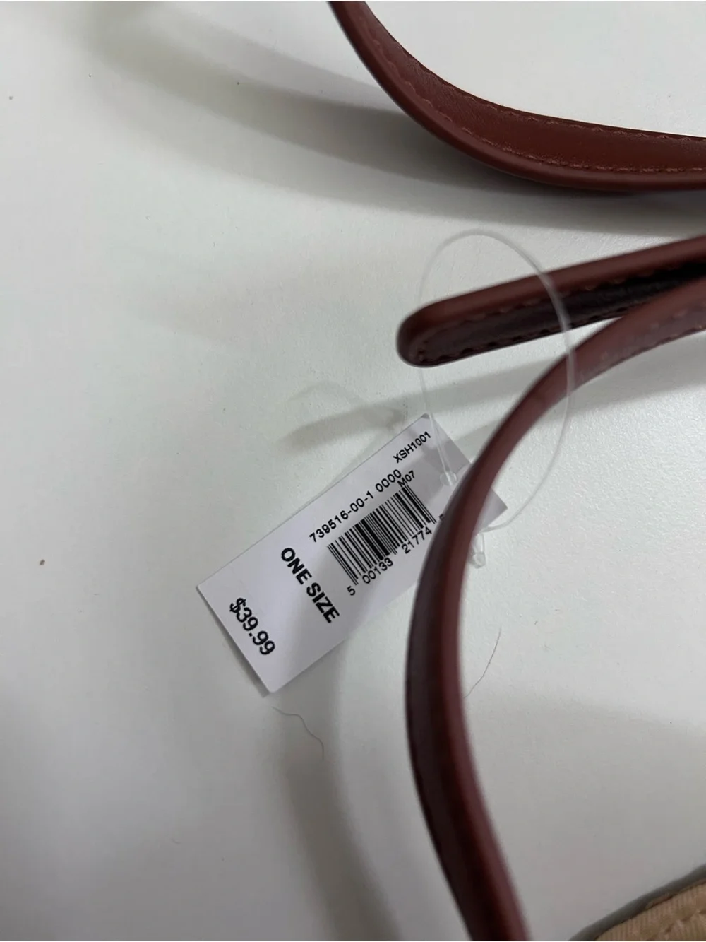 NWT Women’s Round Woven Crossbody Bag in Tan with Brown Strap